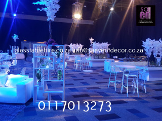 All White Themed Cocktail Event Furniture Hire