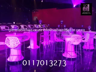 LED Cocktail Tables & Cocktail Chairs Furniture Hire