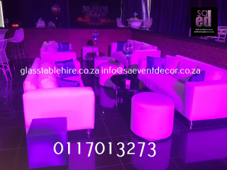 White Couch In Leatherette  Furniture Hire