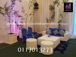 Blue & White Cocktail Event Furniture Hire