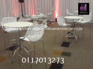 All White Cocktail Décor Furniture Hire