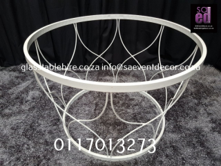 White Metal Geometric Round Designer Table Base