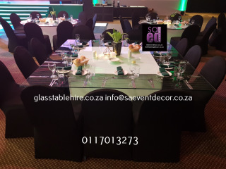 Glass Square Table Top with LED Table Base