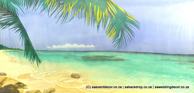 BacHaw01 Hawaii Beach Party Themed Backdrop hire