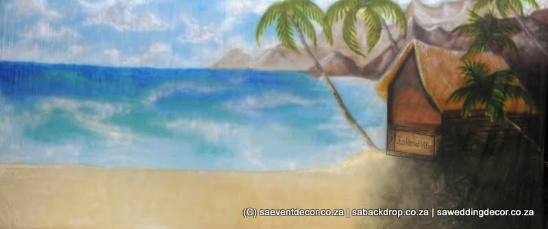 BacHaw05 Hawaii Beach Party Themed Backdrop hire