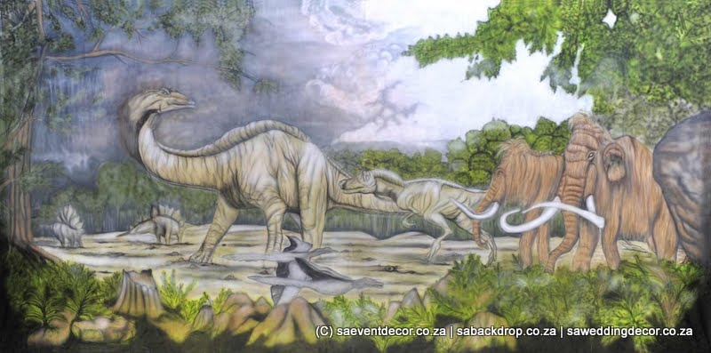 Bacevo01 Evolution Dinosaur Age Themed Backdrop Hire