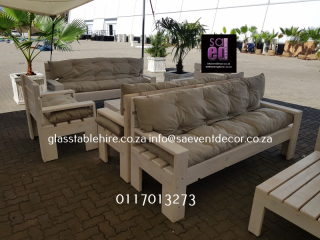 White Washed  Double-Seater Couch In Pallet Wood