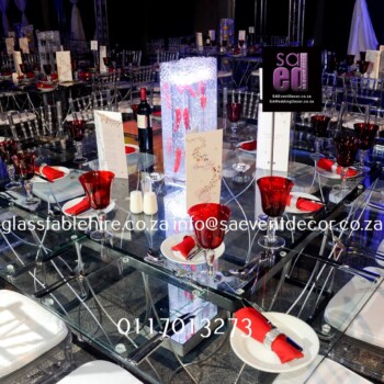Glass Round Tables With Designer Steel Table Legs 1