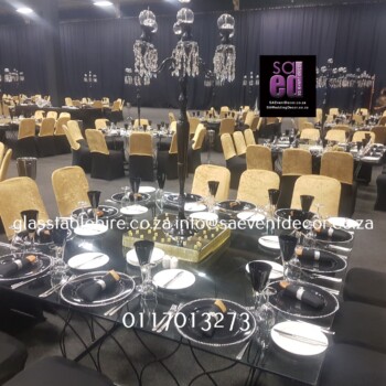 Glass Square Tables With LED Table Base 2
