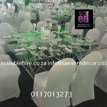 Glass Round Tables With Designer Steel Table Legs 5