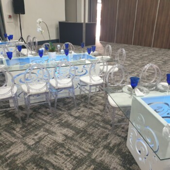 Rectangular Table with White Base 8