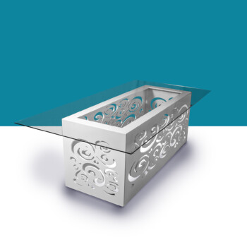 Rectangular Table with White Base 4