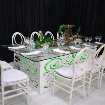 Rectangular Table with White Base 2