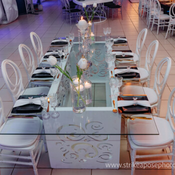 Rectangular Table with White Base 1