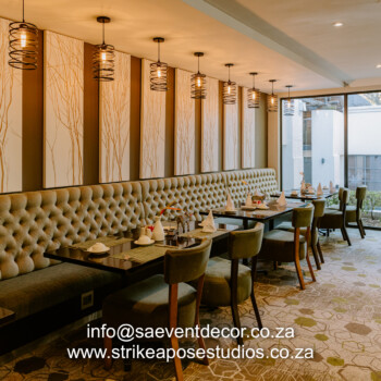 Transformation of Indaba Hotel reception and restaurant 38