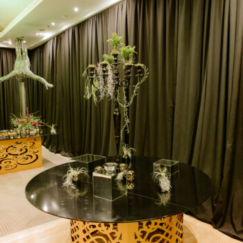 Black gold and green harvest tables 7