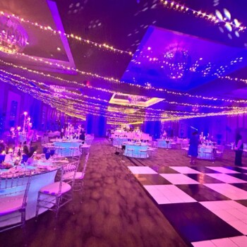 LED glass tables round 1