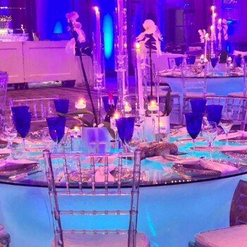 LED glass tables round 3