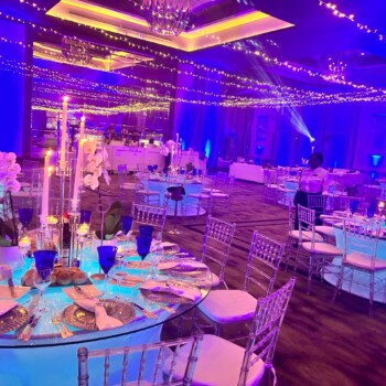 LED glass tables round 4