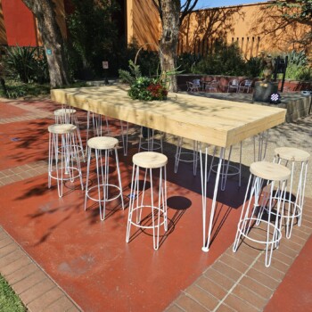 White and Natural Brown Cocktail Furniture 2