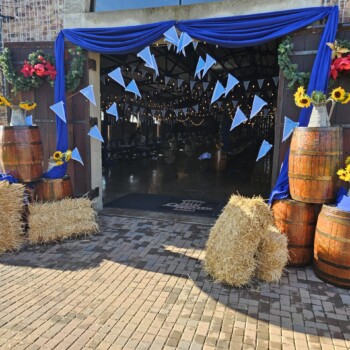 German Beerfest Blue and White Bavarian Lozenge Themed Event Decor 11