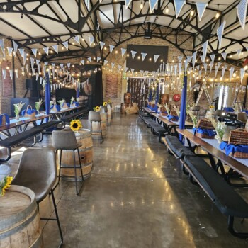 German Beerfest Blue and White Bavarian Lozenge Themed Event Decor 9